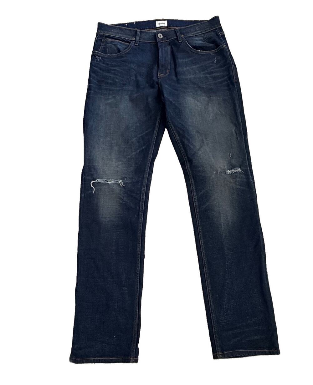 NEW HUDSON Denim Men’s Blake Blue Shadow Jean 36x34 Slim Straight
